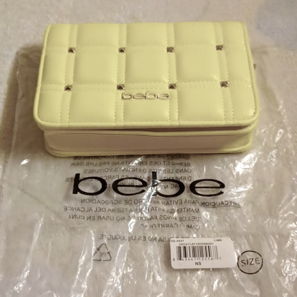 bebe Quilted Crossbody Clutch in Yellow